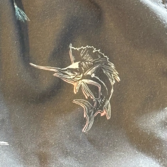 Huk Charcoal Marlin Pattern Board Shorts - Picture 5 of 6